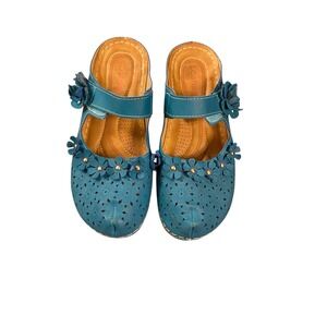 Lostis Women's Shoes Teal Size 8.5 With Strap Slip On Clog